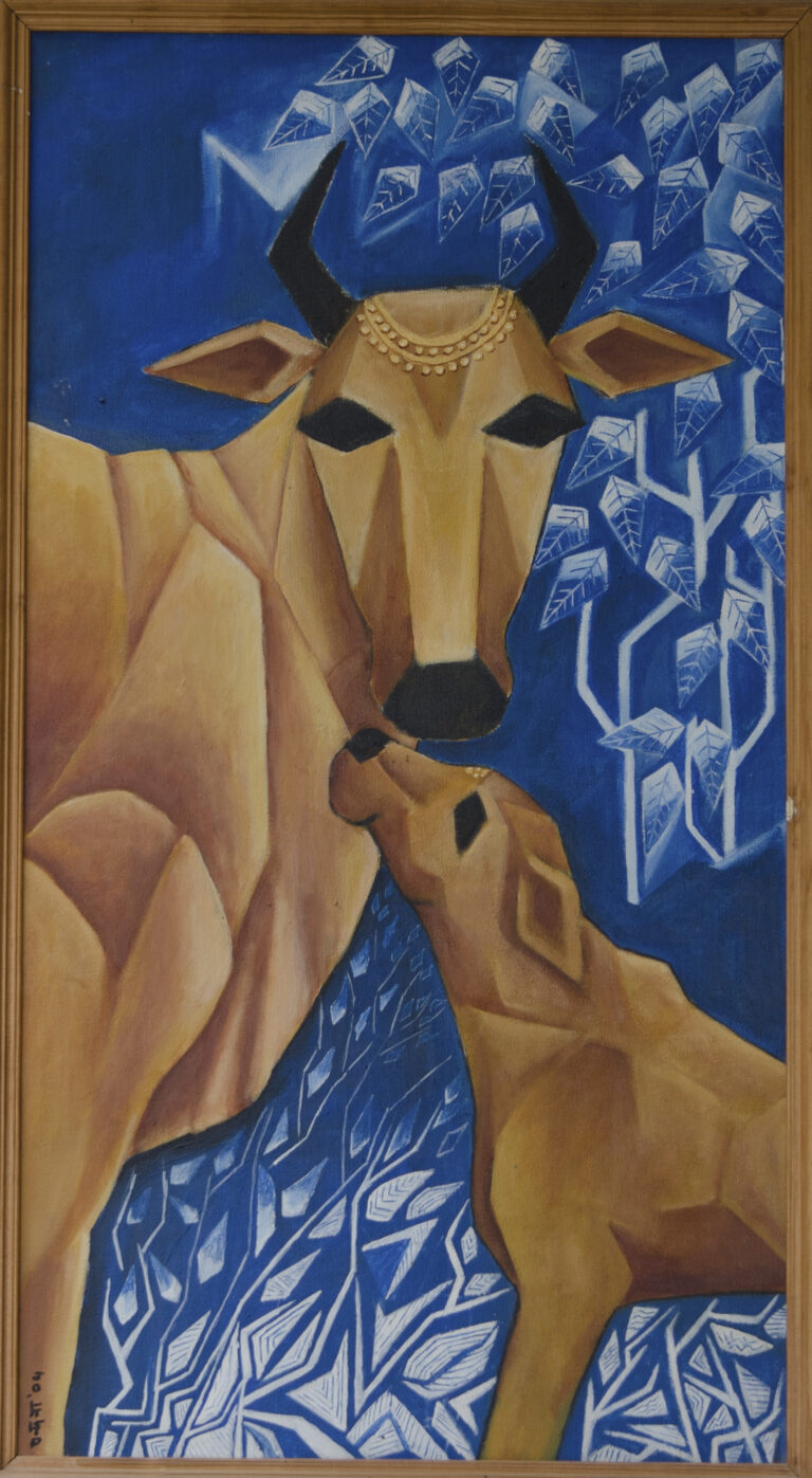 Mother and daughter 2. 20 in x 36 in. Acrylic on Canvas.