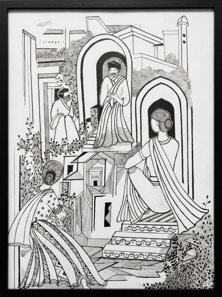 Preacher. 22 in x 30 in. Pen & Ink on Paper.