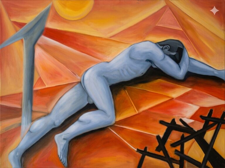 Sleeping Man. 27 in x 40 in. Oil on canvas.
